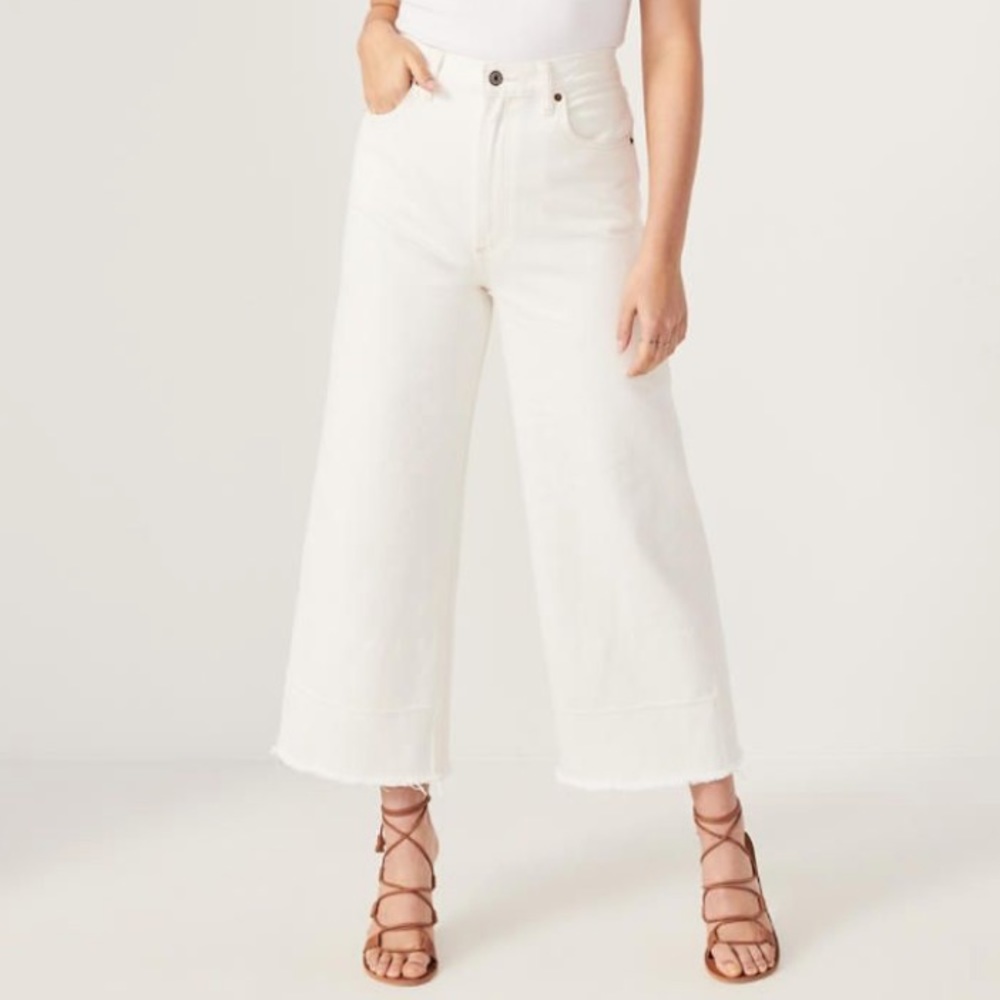 Abercrombie Crop Wide Leg Ultra High Rise White Jeans (still available!)